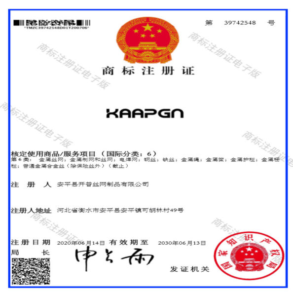 中国 Anping Kaipu Wire Mesh Products Co.,Ltd 認証
